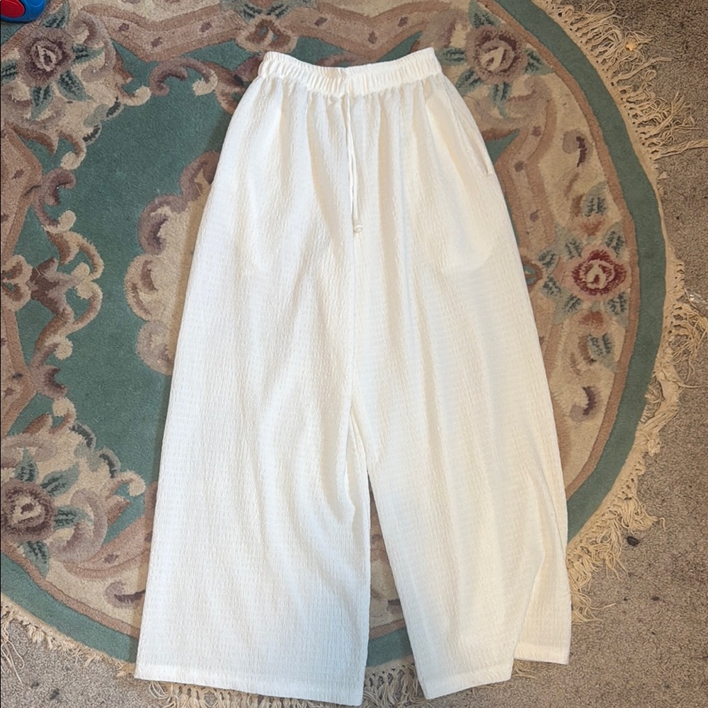 White Wide-Leg Pants
